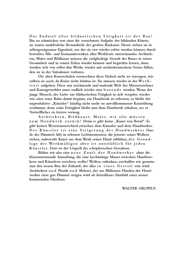 Manifeste du Bauhaus