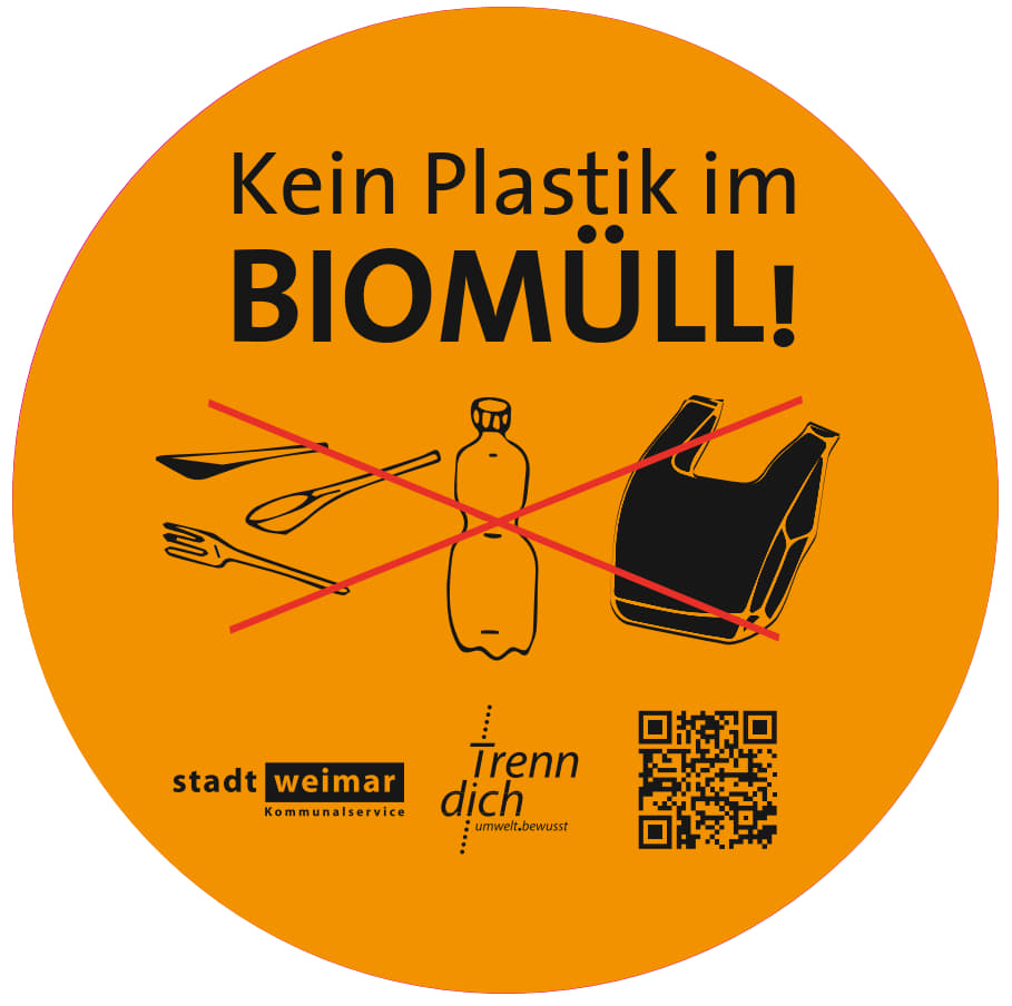 Aufkleber: Kein Plastik in den Biomüll