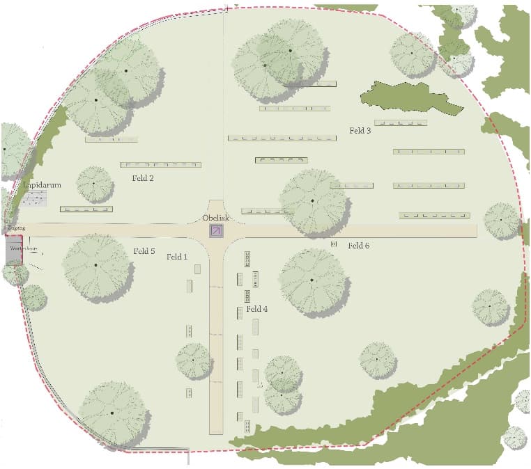 Ausführungsplanung des sowjetischen Friedhofs Belvedere