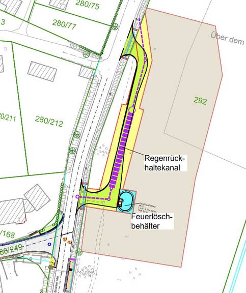 Lageplan des Bauabschnitts in Neu-Ehringsdorf