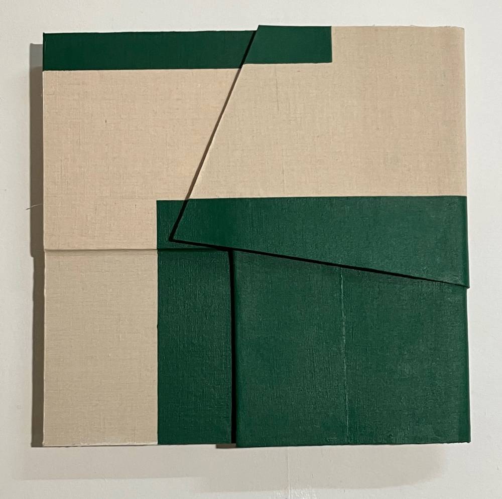 Ohne Titel (Relief) 2018, Acryl auf Leinwand 35 cm x 35 cm.