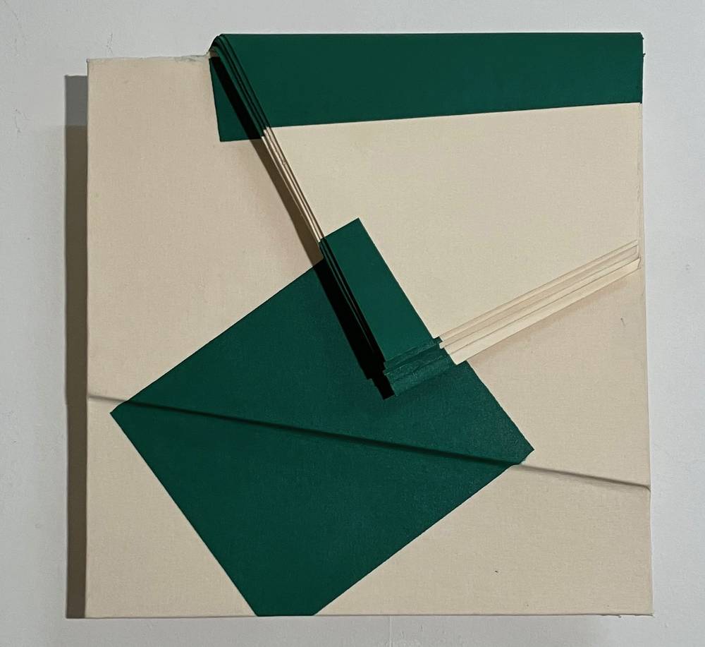 Ohne Titel (Relief) 2018, Acryl auf Leinwand 35 cm x 35 cm.
