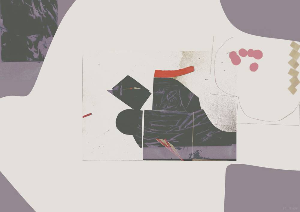 Broken Sleep/Air Raid Alert/Night Anxiety 2025, Mischtechnik, Digitaldruck 84,1 cm x 59,4 cm.