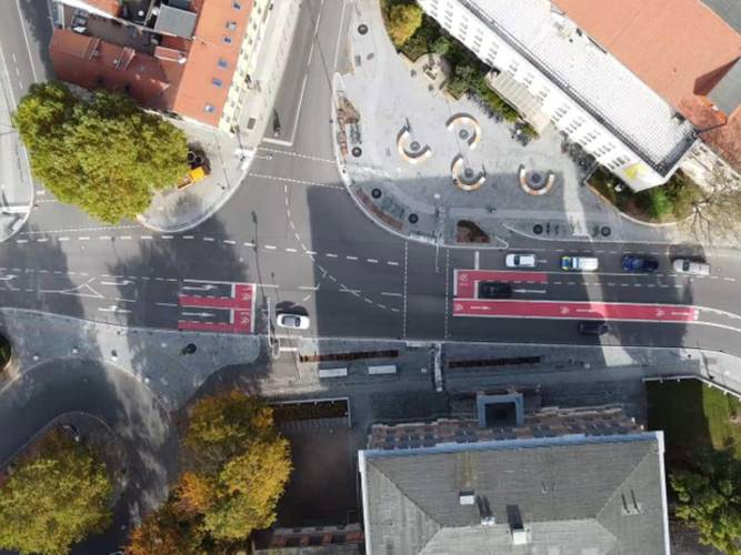 Aufsicht auf Sophienstiftsplatz Weimar