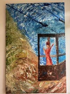 Seilbahn (2024) Öl auf Leinwand (100 cm x150 cm)