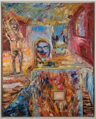 Siri toaste mir bitte einen Toast, Öl auf Leinwand, 2026, 60 x 80 cm