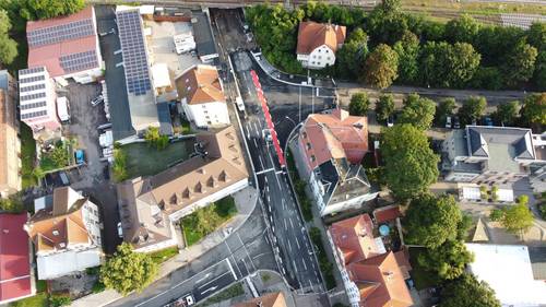 Drohnenaufnahme der Baustelle