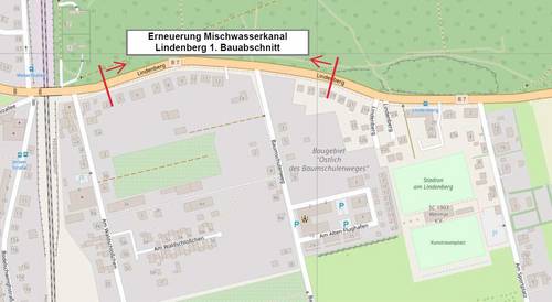 Erneuerung der Mischwasserkanalisation Weimar, Lindenberg, 1. Bauabschnitt