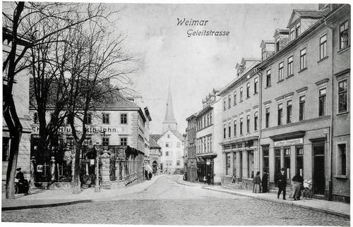 Geleitstraße um 1908 ©Stadtarchiv Weimar Geleitstraße um 1908