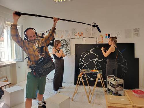 Im Atelier der Künstlerin Kathryn Gohmert während des Ateliertages