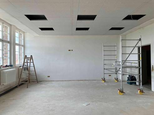 Klassenzimmeransicht, Sanierungsarbeiten Schillergymnasium