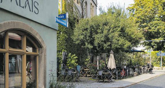 An der Creperie am Palais wurde passenderweise französischer Ahorn angepflanzt.
