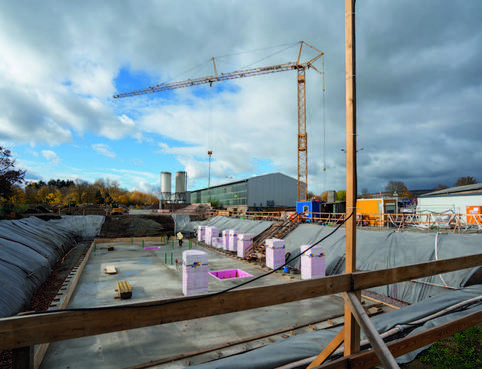 Aktuelle Großbaustelle in der Schwanseestraße – der Neubau des Betriebshof des Kommunalservice Weimar