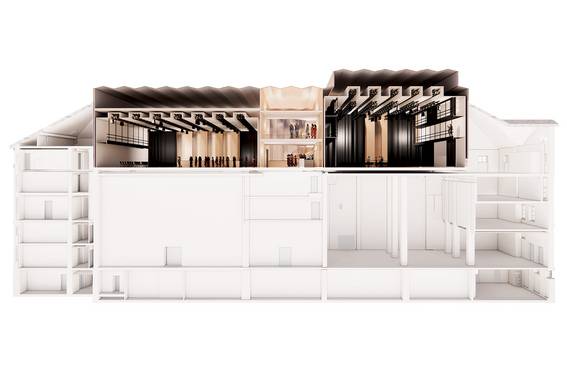 Schnitt Aufstockung Probensäle