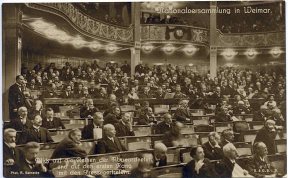 Nationalversammlung 1919, Stadtarchiv Weimar, 63 1-M/1 Nationalversammlung 1919, Stadtarchiv Weimar, 63 1-M/1