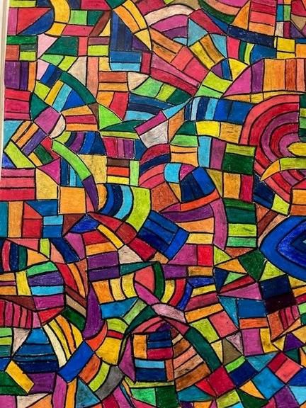 Ohne Titel, 2023, Ölpastellfarben auf Karton/Papier