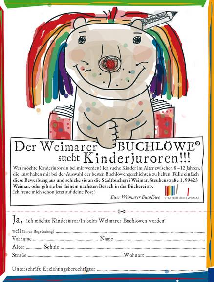 Anmeldung zur Kinderjury für den Weimarer Buchlöwen