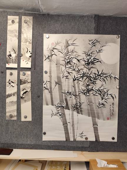 Bambus, Reispapier, Tusche 2024