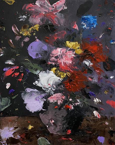 „Flowers“, Öl auf Leinwand, 2024, 30 cm x 24 cm