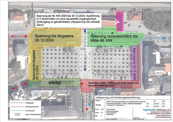 Vollsperrung und Umleitungsbeschilderung