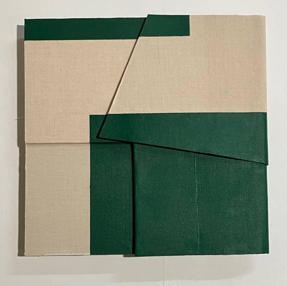 Ohne Titel (Relief) 2018, Acryl auf Leinwand 35 cm x 35 cm.