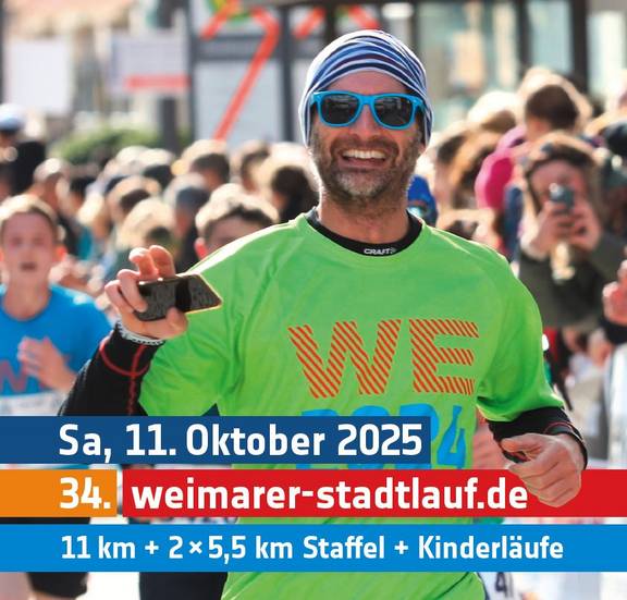 Die Stadt Weimar als Veranstalterin und der HSV Weimar als Ausrichter laden ein, am 11 km-Lauf bzw. am Staffellauf über 2 x 5,5 km teilzunehmen.