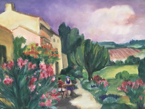 „Ferien in der Provence“, 2000, Öl auf Leinwand, 30 × 40 cm