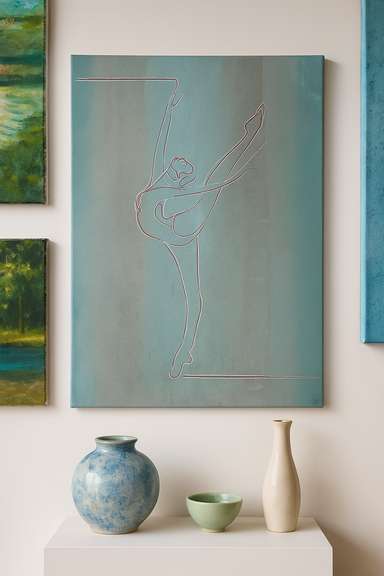 O.T., Acrylfarben, 3D-Farben, Strukturpaste auf Leinwand, 50 × 70 cm.