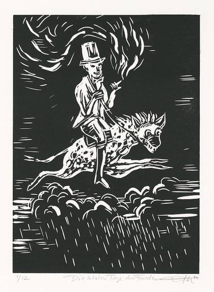 Die letzten Tage des Friedens, 2024, Linolschnitt, 28 x 20,4 cm