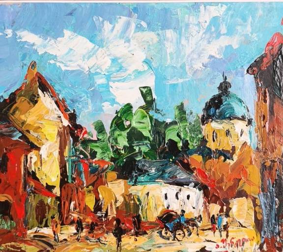 Weimar, Acryl auf Leinwand, 30 x 30 cm, 2026