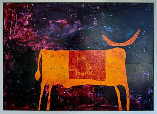 „Stier“ , Acryl auf Leinwand, 2023 , 100 x 75 cm
