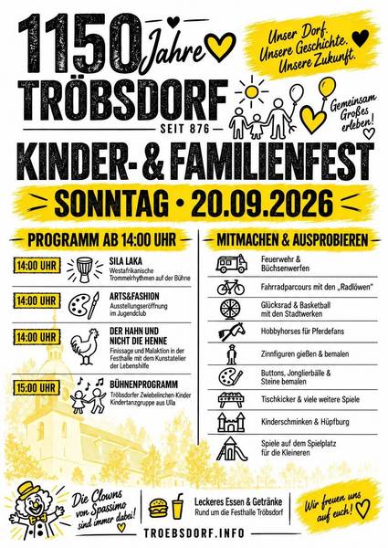 Tröbsdorf Familienfest Das Bild zeigt ein Plakat für das Familienfest.