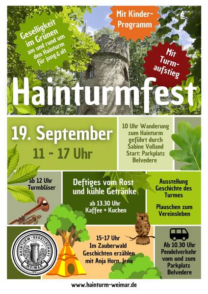 Das Bild zeigt ein Plakat des Hainturmfestes.