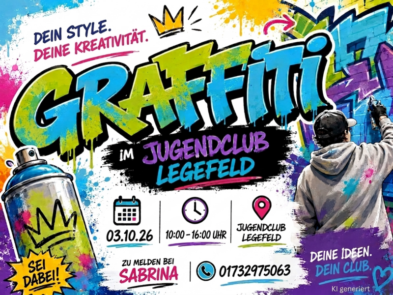 Das Bild zeigt ein Plakat des Graffiti Projekts Legefeld.