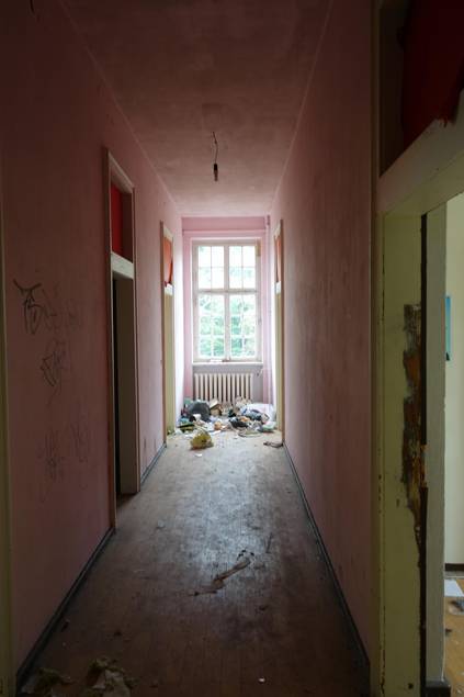 Blick in einen Gang im Volkshaus, 2021