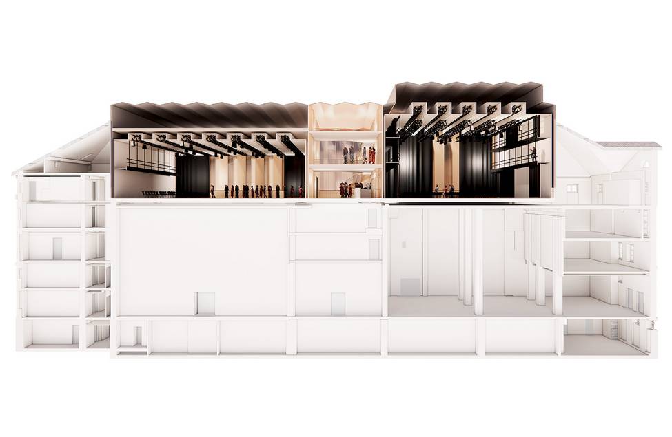 Schnitt Aufstockung Probensäle