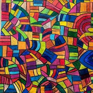 Ohne Titel, 2023, Ölpastellfarben auf Karton/Papier