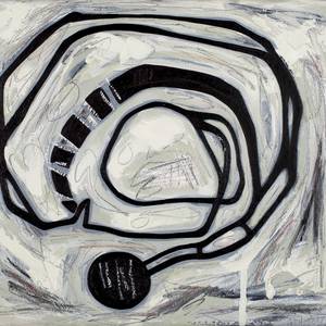 Untitled 4, 2022, 30 cm x 28 cm, Graphite, charcoal and oil on canvas