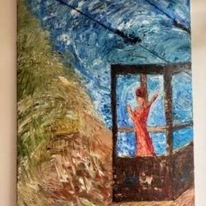 Seilbahn (2024) Öl auf Leinwand (100 cm x150 cm)