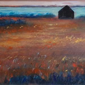 Mittsommer, 20,5 x 29 cm, Öl auf Holz, 2026 © Anna-Barbara Wuttke-Jährling Mittsommer, 20,5 x 29 cm, Öl auf Holz, 2026