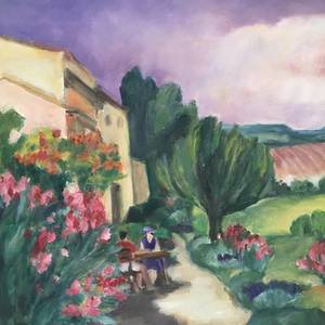 „Ferien in der Provence“, 2000, Öl auf Leinwand, 30 × 40 cm