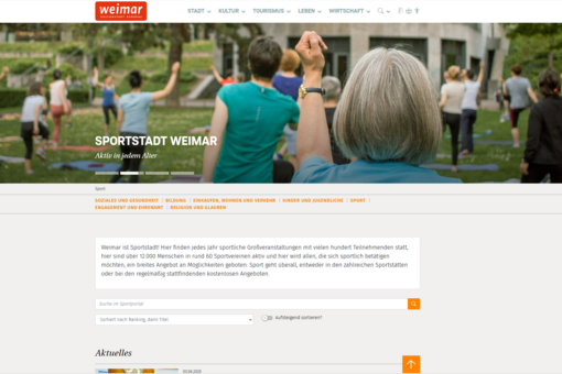Neues Sportportal mit interaktiver Karte und Veranstaltungskalender