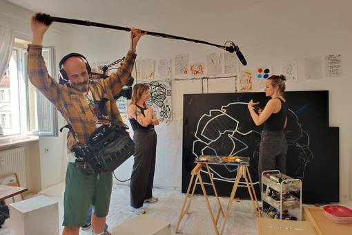 Im Atelier der Künstlerin Kathryn Gohmert während des Ateliertages