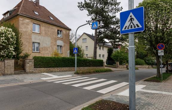 Fußgängerüberweg in der Bodelschwinghstraße