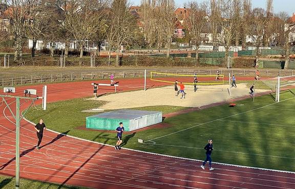 Beachvolleyballplatz im Wimaria-Stadion