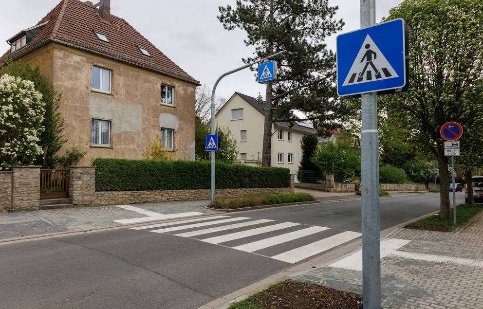 Fußgängerüberweg in der Bodelschwinghstraße