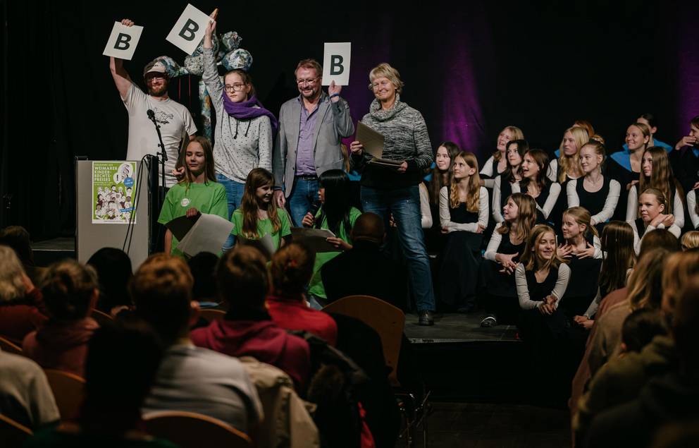 Bei einem Quiz konnten die Zuschauer ihr Kinderrechtewissen beweisen.